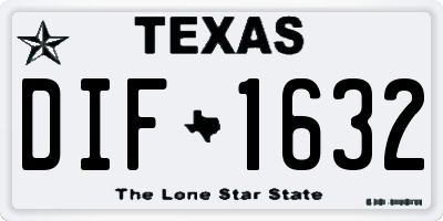 TX license plate DIF1632