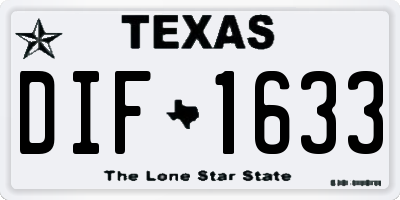 TX license plate DIF1633