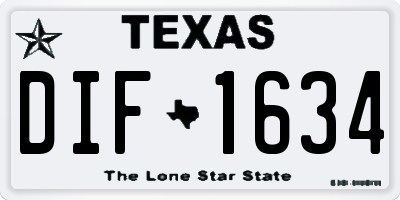 TX license plate DIF1634