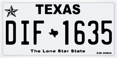 TX license plate DIF1635