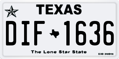 TX license plate DIF1636
