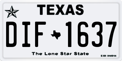 TX license plate DIF1637