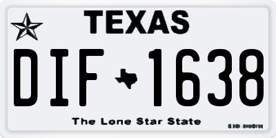 TX license plate DIF1638
