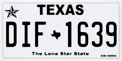 TX license plate DIF1639