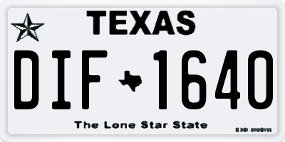 TX license plate DIF1640