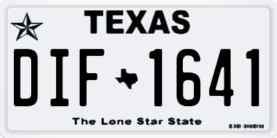 TX license plate DIF1641