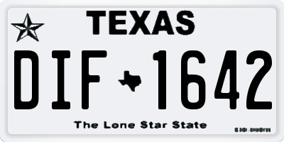 TX license plate DIF1642