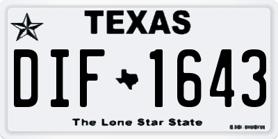 TX license plate DIF1643