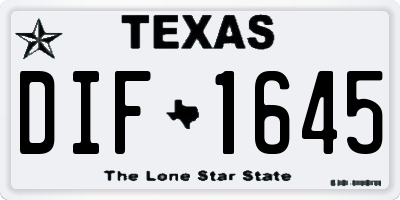TX license plate DIF1645