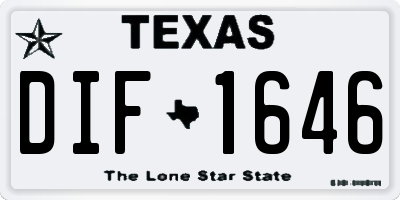 TX license plate DIF1646