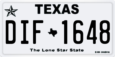 TX license plate DIF1648