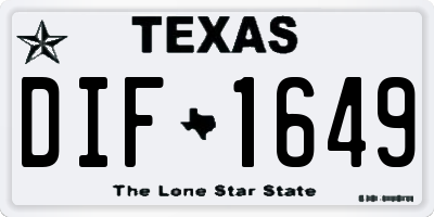 TX license plate DIF1649