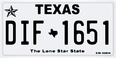 TX license plate DIF1651