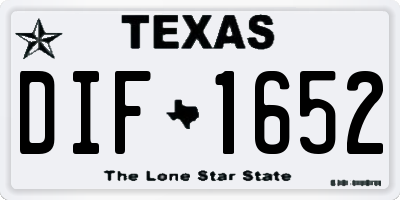TX license plate DIF1652