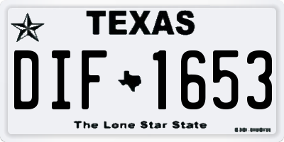 TX license plate DIF1653