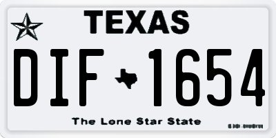 TX license plate DIF1654