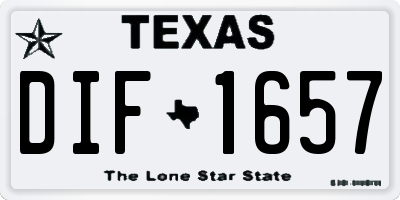 TX license plate DIF1657