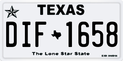 TX license plate DIF1658