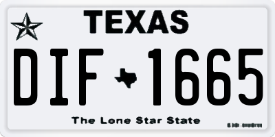 TX license plate DIF1665
