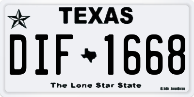 TX license plate DIF1668
