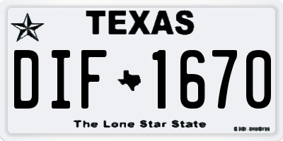 TX license plate DIF1670