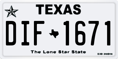 TX license plate DIF1671
