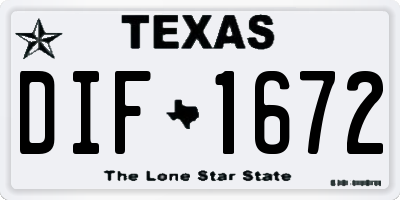 TX license plate DIF1672