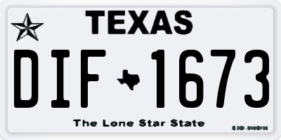 TX license plate DIF1673