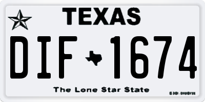 TX license plate DIF1674
