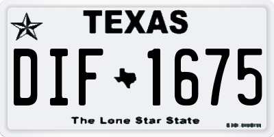 TX license plate DIF1675