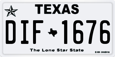 TX license plate DIF1676