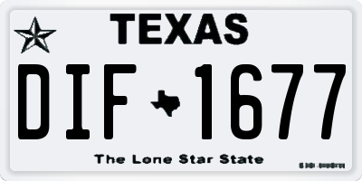 TX license plate DIF1677