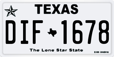 TX license plate DIF1678
