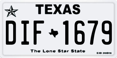 TX license plate DIF1679
