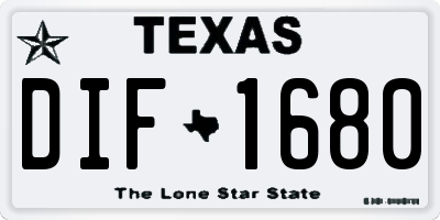 TX license plate DIF1680