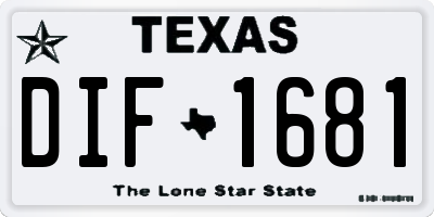 TX license plate DIF1681