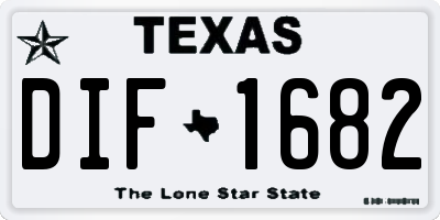 TX license plate DIF1682