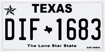 TX license plate DIF1683