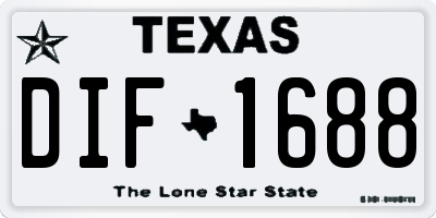 TX license plate DIF1688