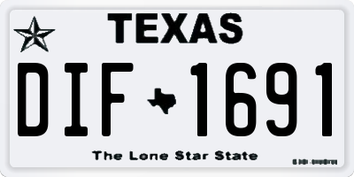 TX license plate DIF1691