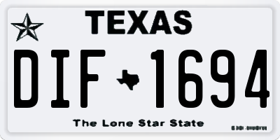 TX license plate DIF1694