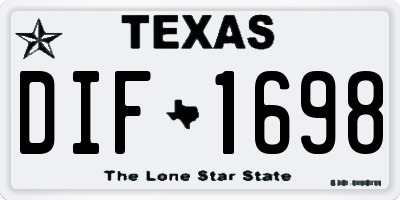 TX license plate DIF1698