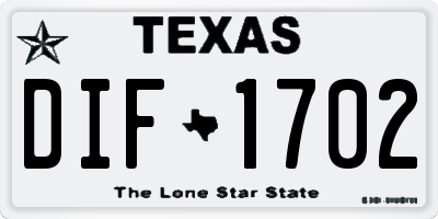 TX license plate DIF1702