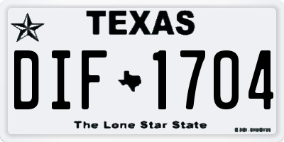 TX license plate DIF1704