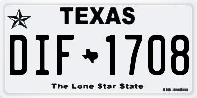 TX license plate DIF1708