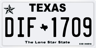 TX license plate DIF1709