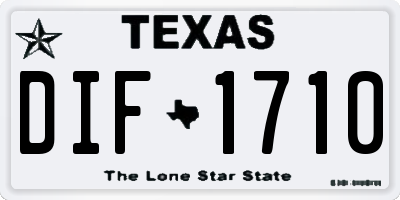 TX license plate DIF1710
