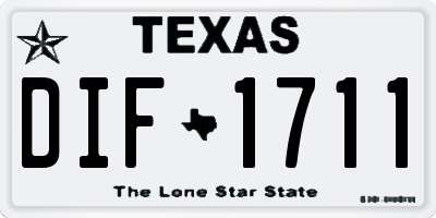 TX license plate DIF1711