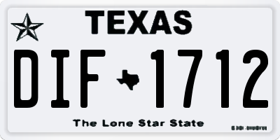 TX license plate DIF1712