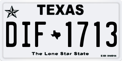 TX license plate DIF1713
